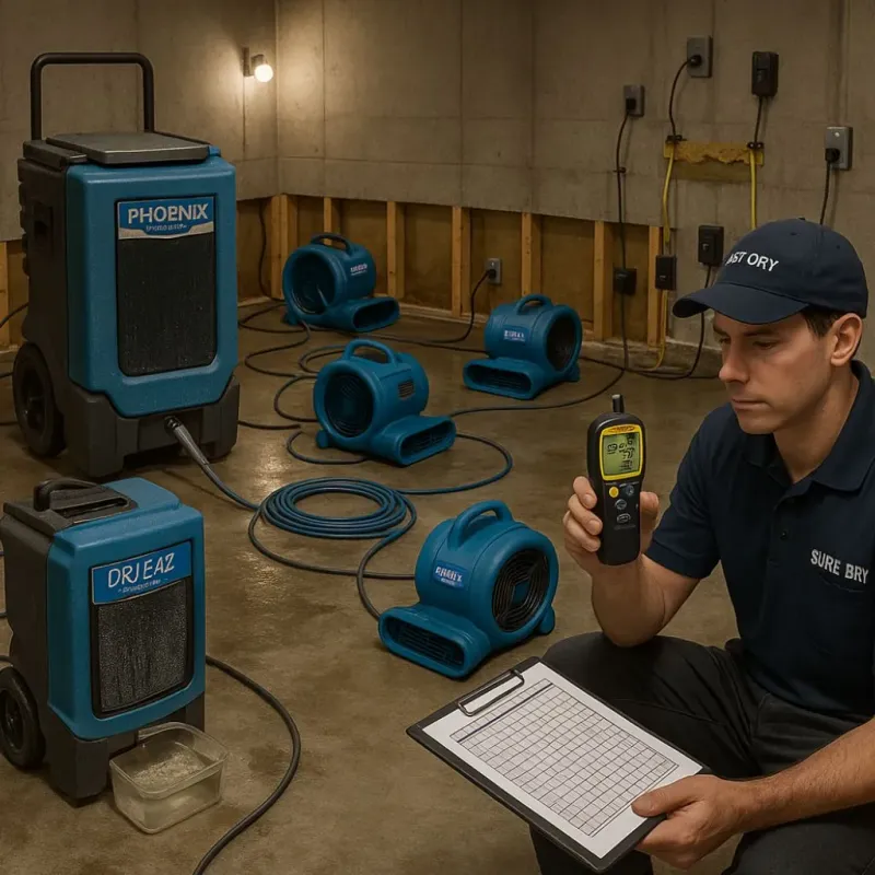 Structural Drying and Dehumidification process in Cecil-Bishop, PA